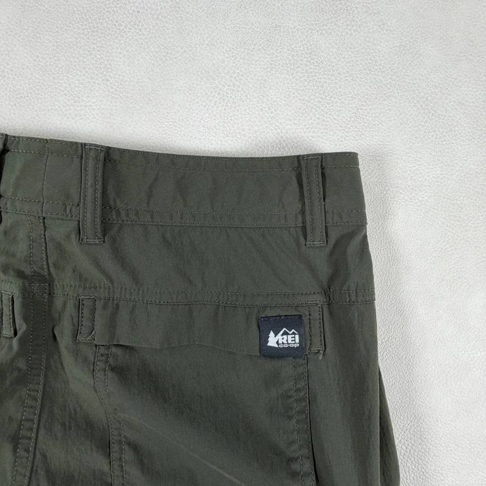 REI Co-op Women 4 Relaxed Convertible Cargo Hiking Pants Dark Olive Green